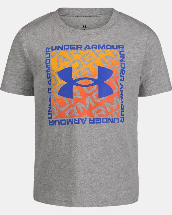 Boys' Pre-School UA Fade Trail Short Sleeve T-Shirt, Gray, pdpMainDesktop image number 0